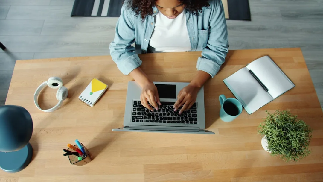 student studying laptop
