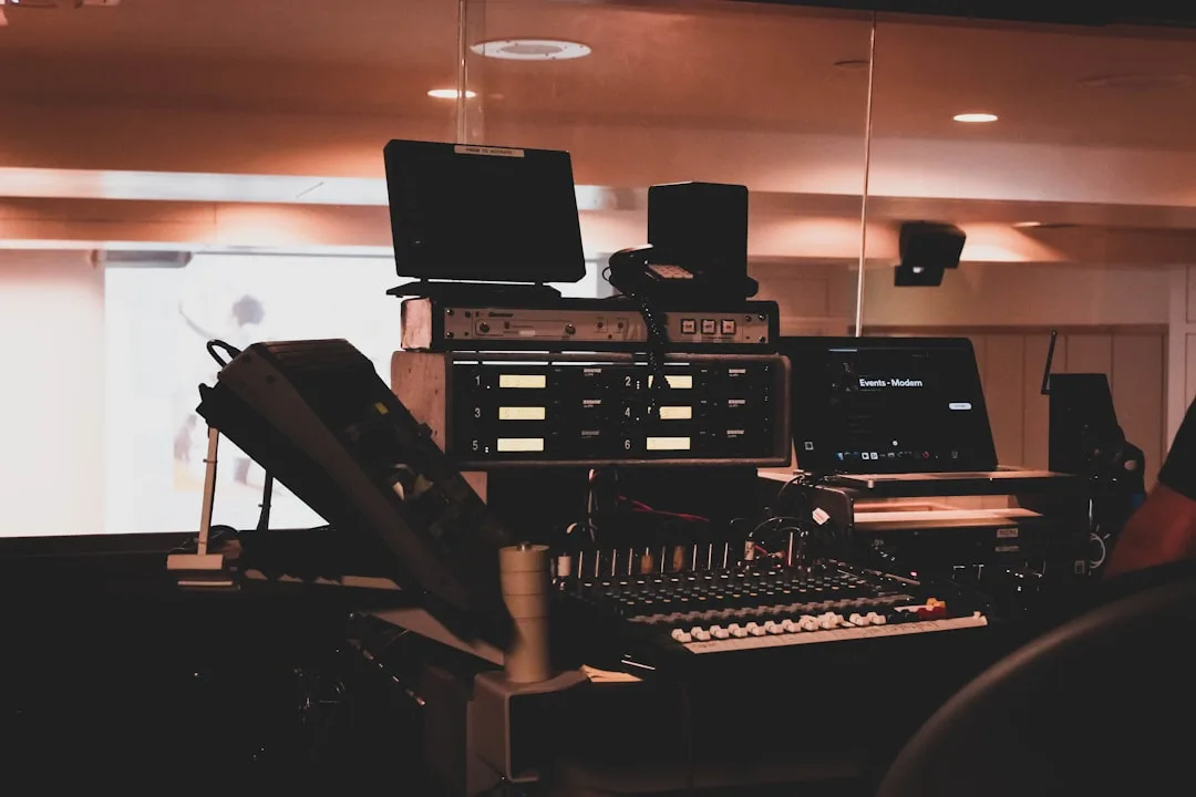 intern working in broadcasting studio