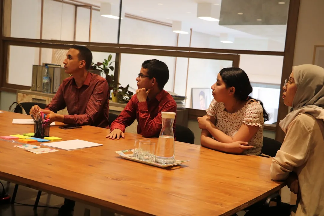 business team discussing quality metrics