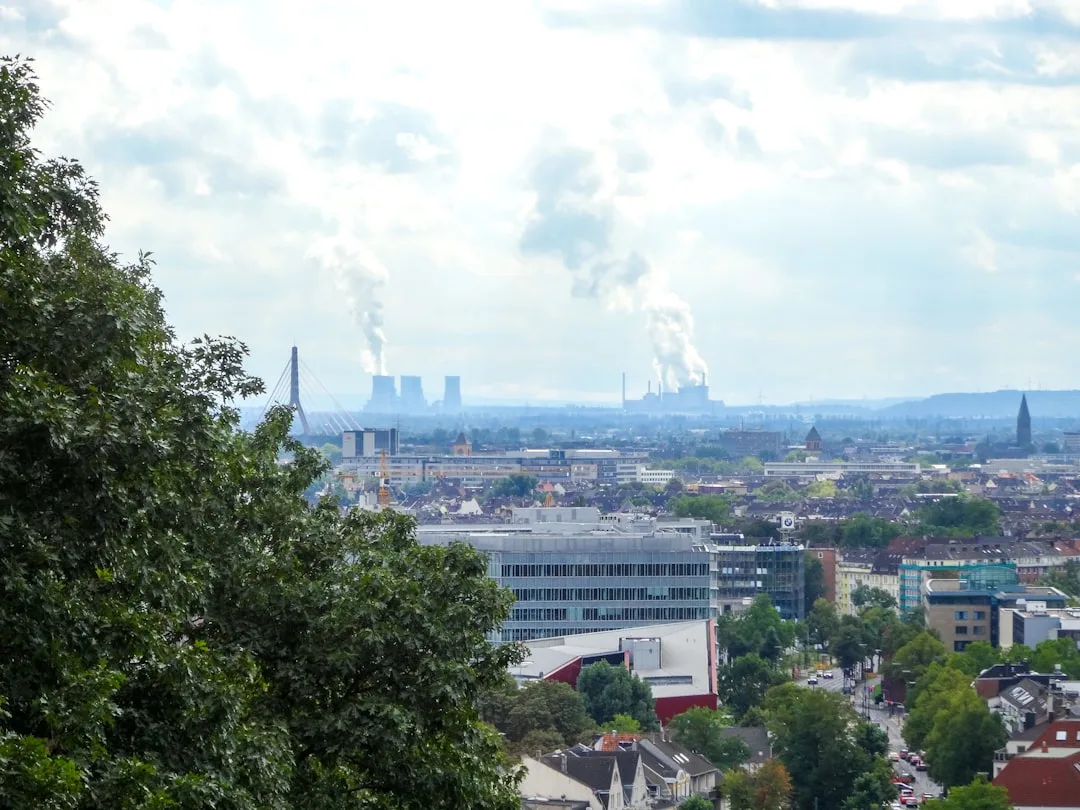 air pollution city skyline