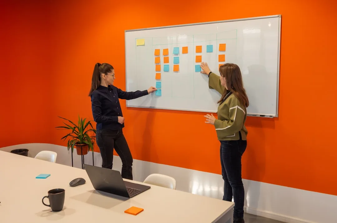 business team using visual planning