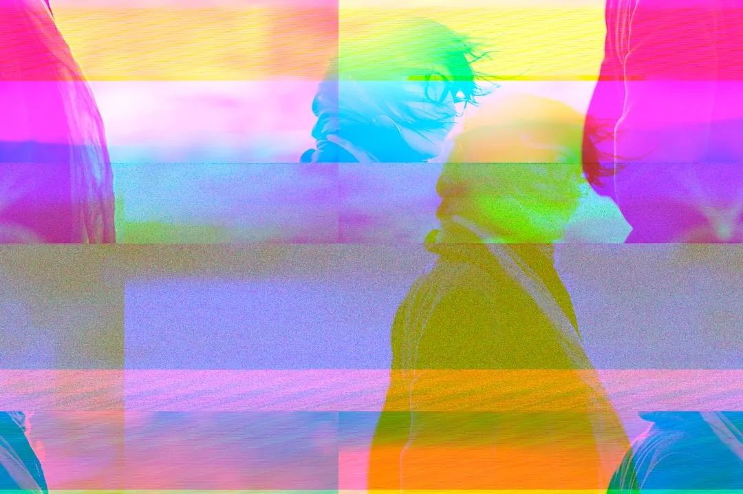 digital artist mixing colors on screen