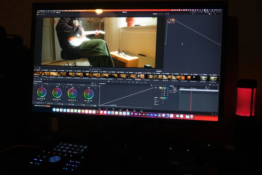 video editing team collaborating