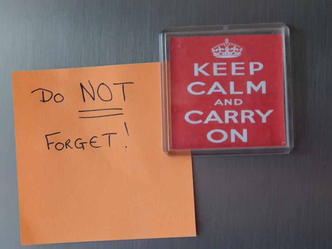 person forgetting notes