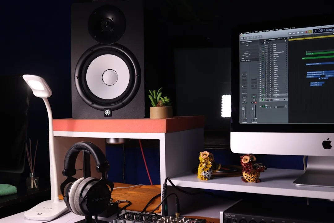youtuber working in studio